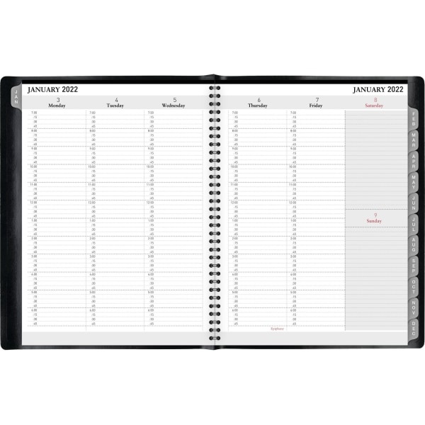 slide 3 of 4, Office Depot Brand Weekly/Monthly Planner, 8-1/2'' X 11'', Black, January To December 2022, Od710800, 1 ct