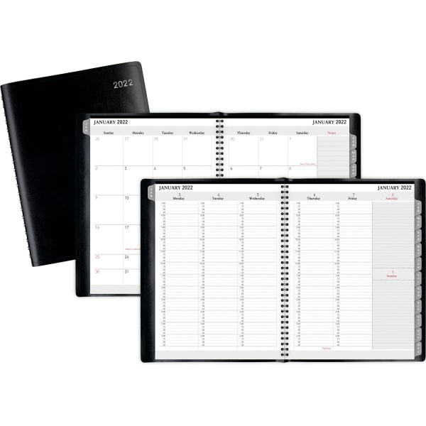 slide 4 of 4, Office Depot Brand Weekly/Monthly Planner, 8-1/2'' X 11'', Black, January To December 2022, Od710800, 1 ct