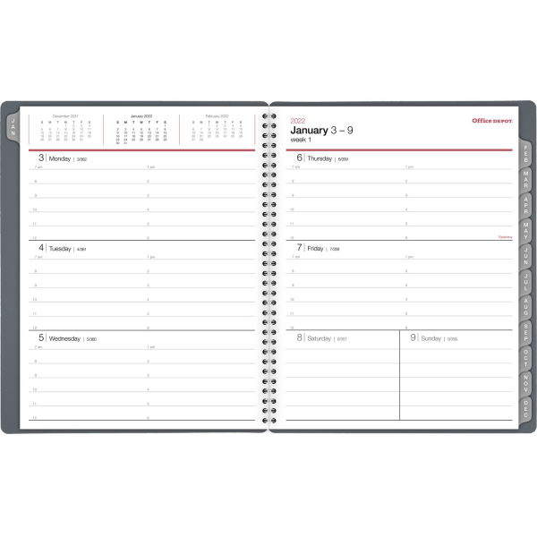 slide 2 of 4, Office Depot Brand Weekly/Monthly Appointment Book, 8-1/2'' X 11'', Silver, January To December 2022, Od710530, 1 ct