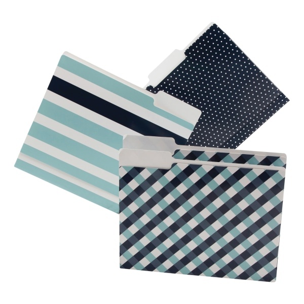 slide 4 of 6, Gartner Studios See Jane Work File Folders, Letter Size, Blue/Navy/White, Pack Of 6, 6 ct