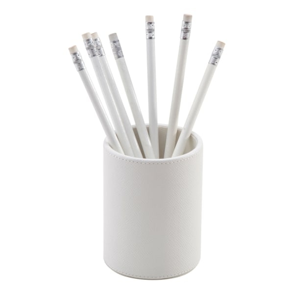 slide 4 of 5, See Jane Work White Faux Leather Pencil Cup, 1 ct