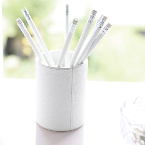 slide 3 of 5, See Jane Work White Faux Leather Pencil Cup, 1 ct