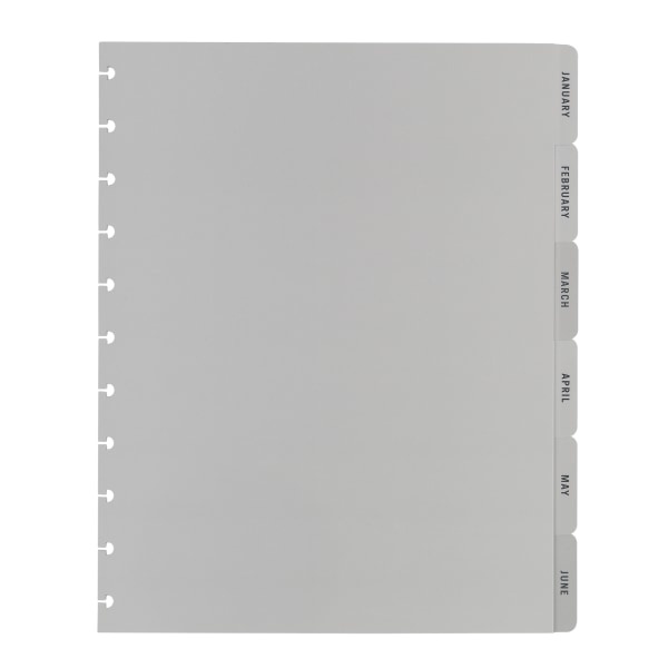 slide 3 of 4, TUL Discbound Monthly Planner Refill With 12 Tab Dividers, Letter Size, 8-1/2" X 11", Gray, January To December 2022, TULmthdvr-Lt, 1 ct