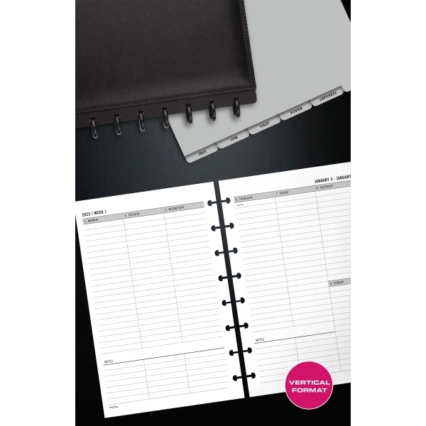 slide 2 of 2, TUL Discbound Weekly/Monthly Refill Pages, Junior Size, 5-1/2" X 8-1/2", January To December 2022, TULjrflr-Utim, 1 ct