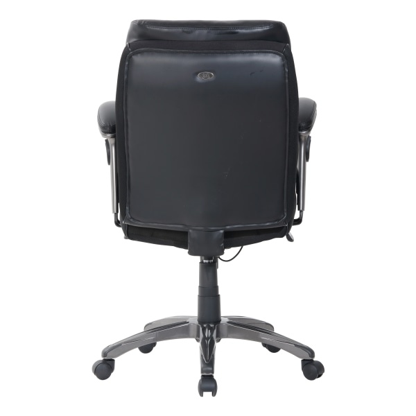 slide 6 of 7, Serta Smart Layers Siena Manager Bonded Leather Mid-Back Chair, Black, 1 ct