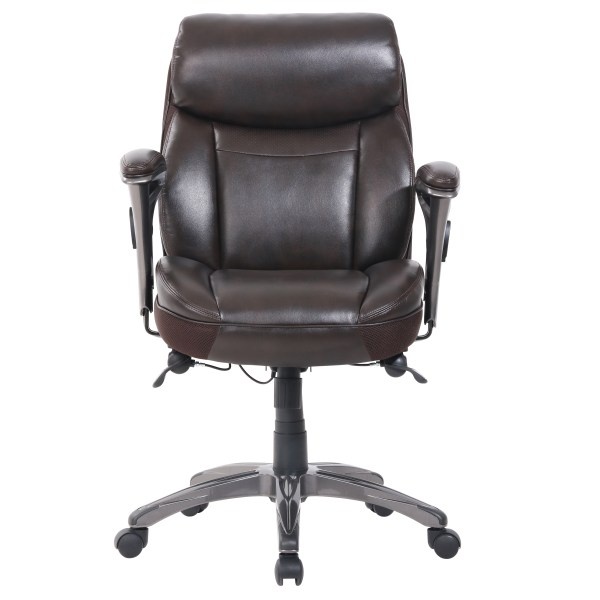 slide 5 of 8, Serta Smart Layers Siena Manager Bonded Leather Mid-Back Chair, Brown, 1 ct