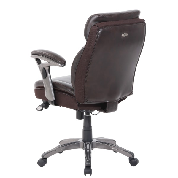 slide 8 of 8, Serta Smart Layers Siena Manager Bonded Leather Mid-Back Chair, Brown, 1 ct