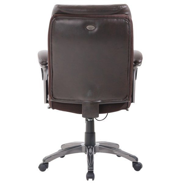 slide 2 of 8, Serta Smart Layers Siena Manager Bonded Leather Mid-Back Chair, Brown, 1 ct