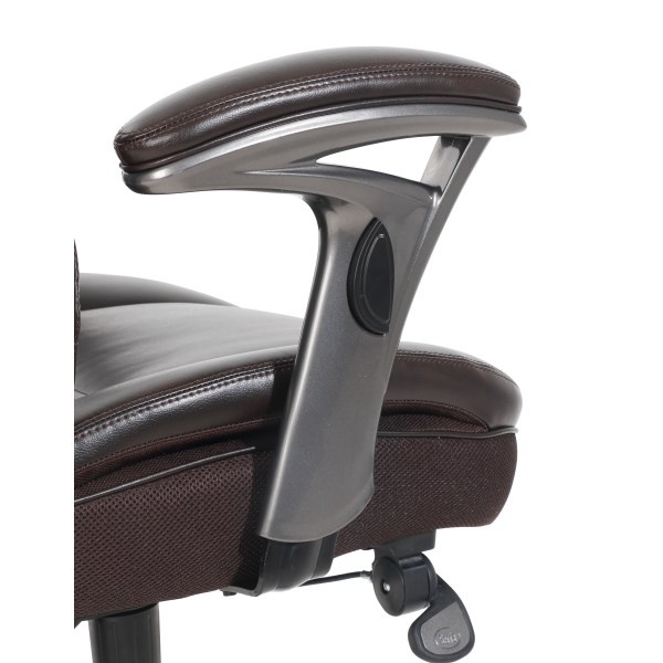 slide 3 of 8, Serta Smart Layers Siena Manager Bonded Leather Mid-Back Chair, Brown, 1 ct