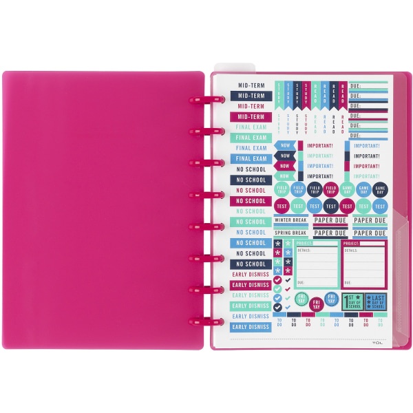 slide 2 of 4, TUL Discbound Weekly/Monthly Student Planner, Junior Size, Pink, July 2021 To June 2022, 1 ct