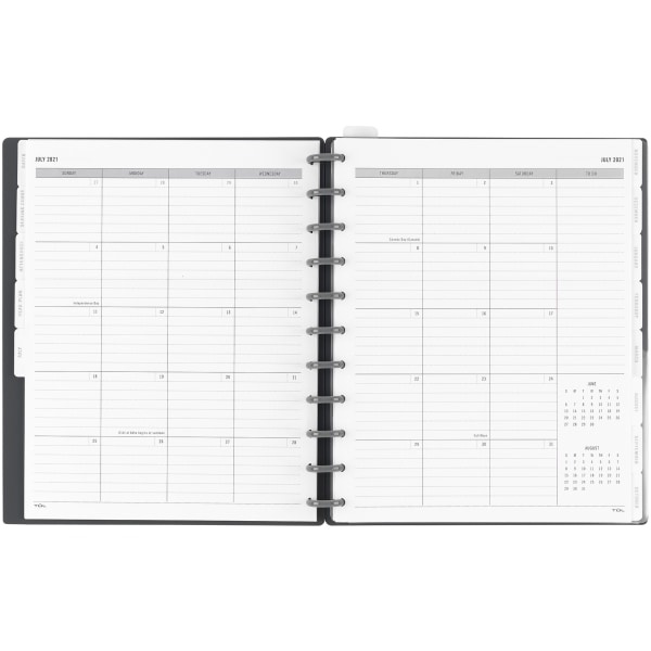 slide 4 of 5, TUL Discbound Monthly Teacher Planner, Letter Size, Gray, July 2021 To June 2022, 1 ct