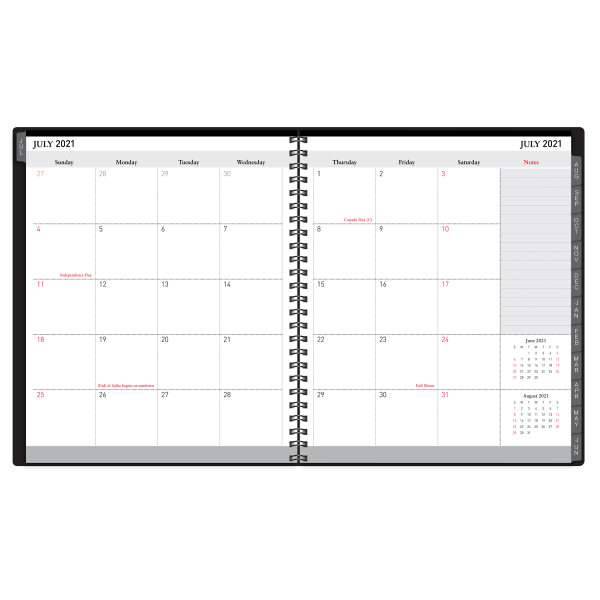slide 2 of 4, Office Depot Brand 18-Month Weekly/Monthly Academic Planner, 6'' X 8'', 30% Recycled, Black, July 2021 To December 2022, Odus2033-016, 1 ct