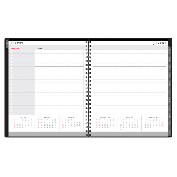 slide 3 of 4, Office Depot Brand 18-Month Weekly/Monthly Academic Planner, 6'' X 8'', 30% Recycled, Black, July 2021 To December 2022, Odus2033-016, 1 ct