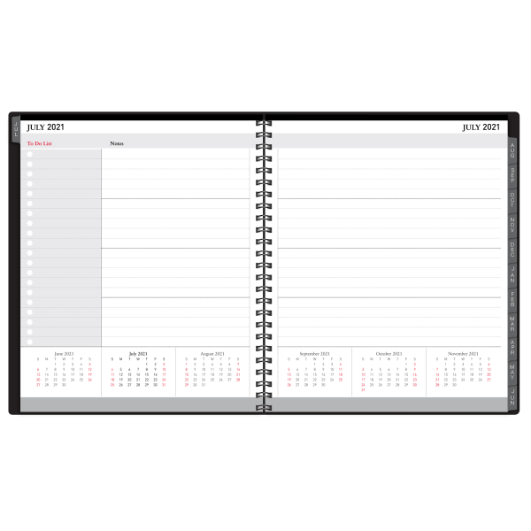 slide 3 of 4, Office Depot Brand 18-Month Academic Planner, 9'' X 11'', 30% Recycled, Black, July 2021 To December 2022, Odus2033-014, 1 ct