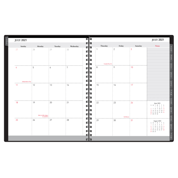 slide 3 of 4, Office Depot Brand Weekly/Monthly Academic Planner, Vertical Format, 8'' X 11'', 30% Recycled, Black, July 2021 To August 2022, Odus2033-009, 1 ct