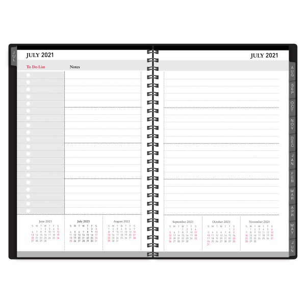slide 3 of 4, Office Depot Brand Weekly/Monthly Academic Planner, 5'' X 8'', 30% Recycled, Black, July 2021 To August 2022, 1 ct
