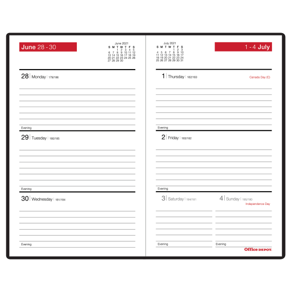 slide 2 of 4, Office Depot Brand Weekly Academic Planner, 4'' X 6-3/8'', 30% Recycled, Black, July 2021 To June 2022, 1 ct