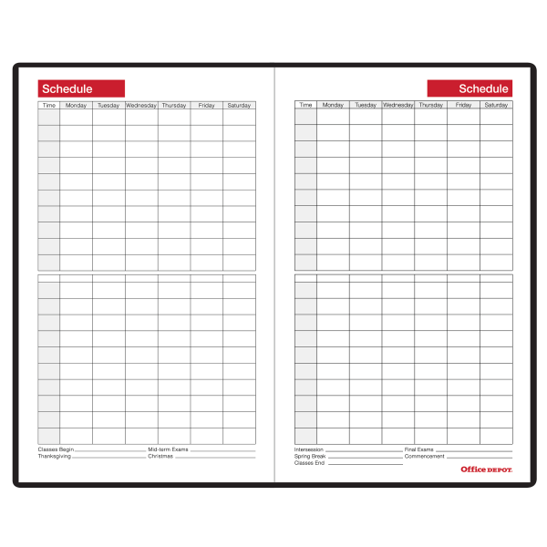 slide 3 of 4, Office Depot Brand Weekly Academic Planner, 4'' X 6-3/8'', 30% Recycled, Black, July 2021 To June 2022, 1 ct
