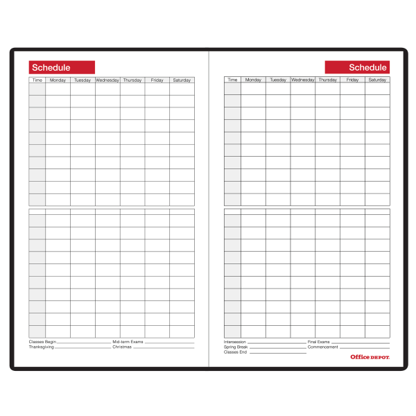 slide 2 of 4, Office Depot Brand Weekly Academic Planner, 4'' X 6-3/8'', 30% Recycled, Black, July 2021 To June 2022, 1 ct