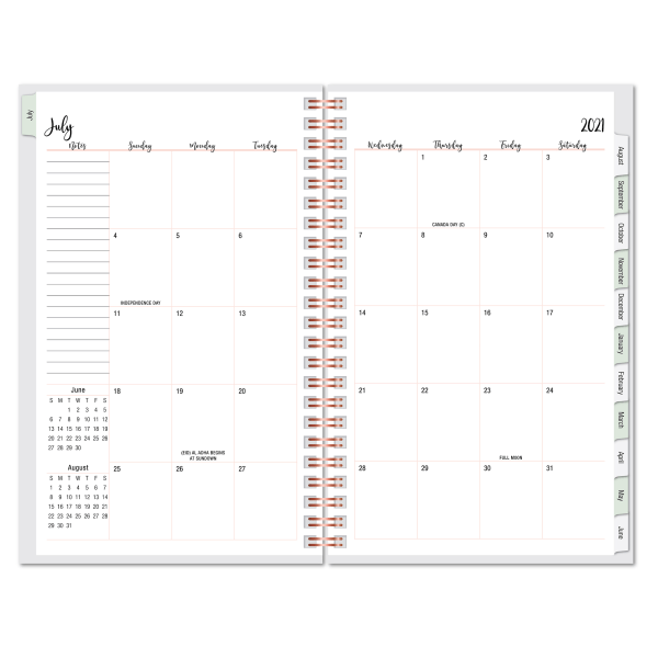 slide 2 of 3, Office Depot Brand Weekly/Monthly Academic Planner, 5'' X 8'', Home Vibes, July 2021 To June 2022, Odus2033-041, 1 ct