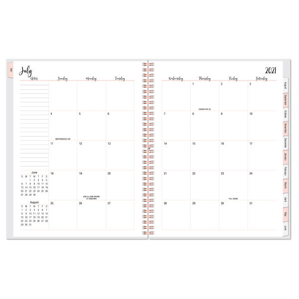 slide 3 of 3, Office Depot Brand Weekly/Monthly Academic Planner, 8-1/2'' X 11'', Home Vibes, July 2021 To June 2022, Odus2033-039, 1 ct