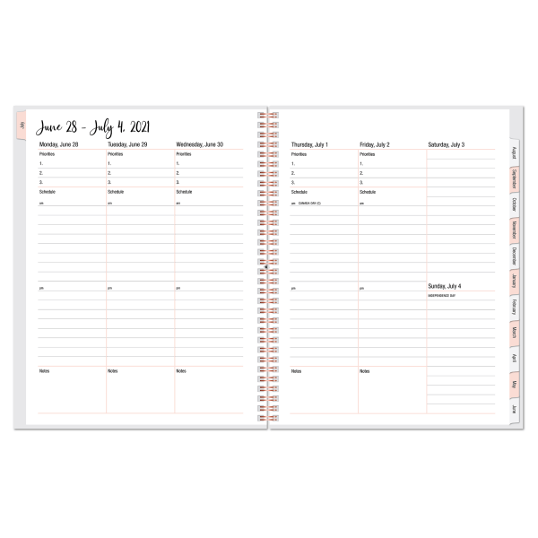 slide 2 of 3, Office Depot Brand Weekly/Monthly Academic Planner, 8-1/2'' X 11'', Home Vibes, July 2021 To June 2022, Odus2033-039, 1 ct