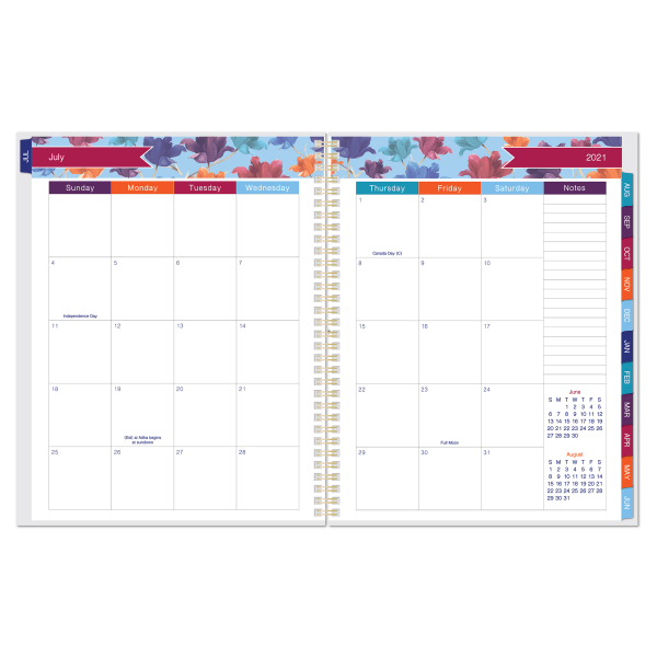 slide 2 of 3, Office Depot Brand Fashion Weekly/Monthly Academic Planner, 8-1/2'' X 11'', Floral, July 2021 To June 2022, Odus2033-031, 1 ct