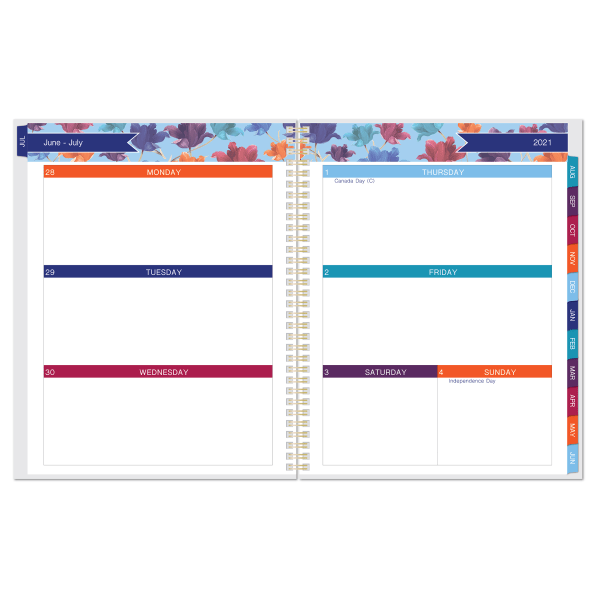 slide 3 of 3, Office Depot Brand Fashion Weekly/Monthly Academic Planner, 8-1/2'' X 11'', Floral, July 2021 To June 2022, Odus2033-031, 1 ct