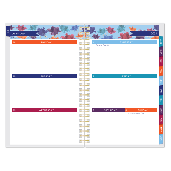 slide 2 of 3, Office Depot Brand Fashion Weekly/Monthly Academic Planner, 5'' X 8'', Floral, July 2021 To June 2022, Odus2033-033, 1 ct