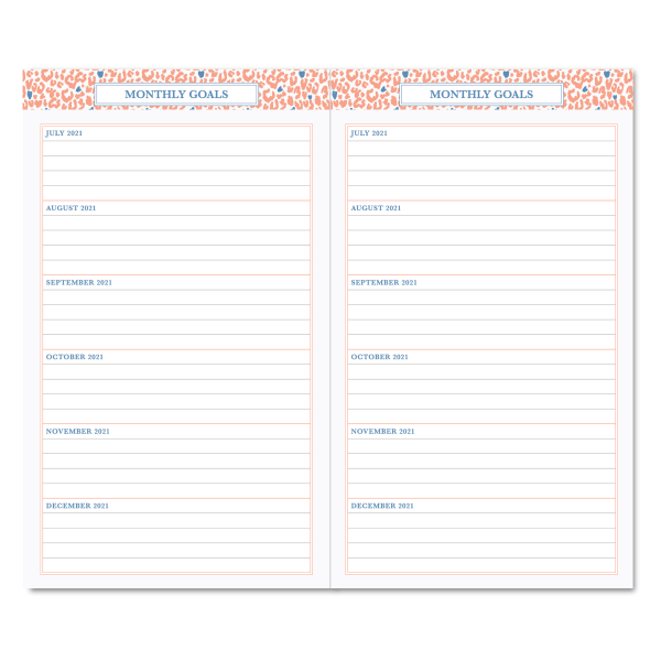 slide 3 of 3, Office Depot Brand Monthly Academic Planner, 3-1/2'' X 6'', Cheetah Love, July 2021 To June 2022, Odus2033-029, 1 ct