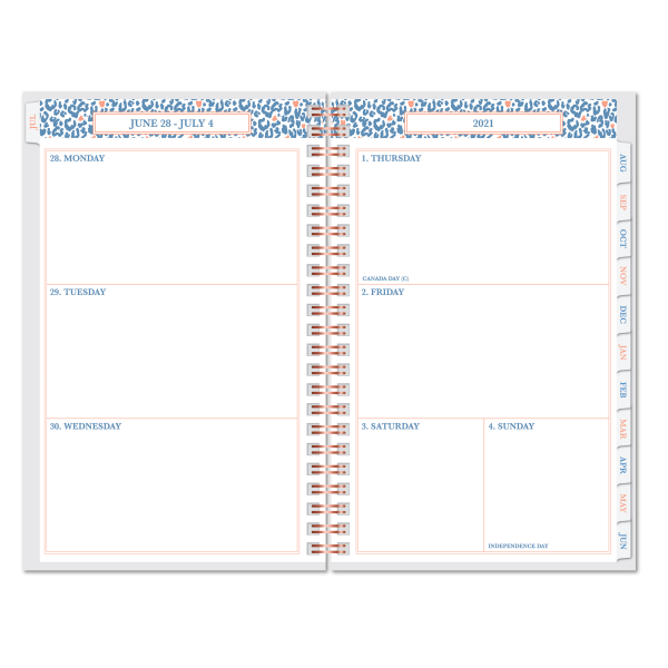 slide 3 of 3, Office Depot Brand Fashion Weekly/Monthly Academic Planner, 5'' X 8'', Cheetah Love, July 2021 To June 2022, Odus2033-028, 1 ct