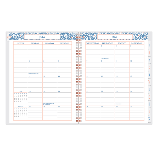 slide 2 of 3, Office Depot Brand Fashion Weekly/Monthly Academic Planner, 8-1/2'' X 11'', Cheetah Love, July 2021 To June 2022, Odus2033-026, 1 ct