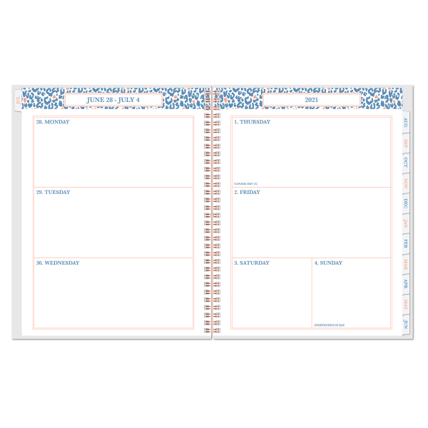 slide 3 of 3, Office Depot Brand Fashion Weekly/Monthly Academic Planner, 8-1/2'' X 11'', Cheetah Love, July 2021 To June 2022, Odus2033-026, 1 ct