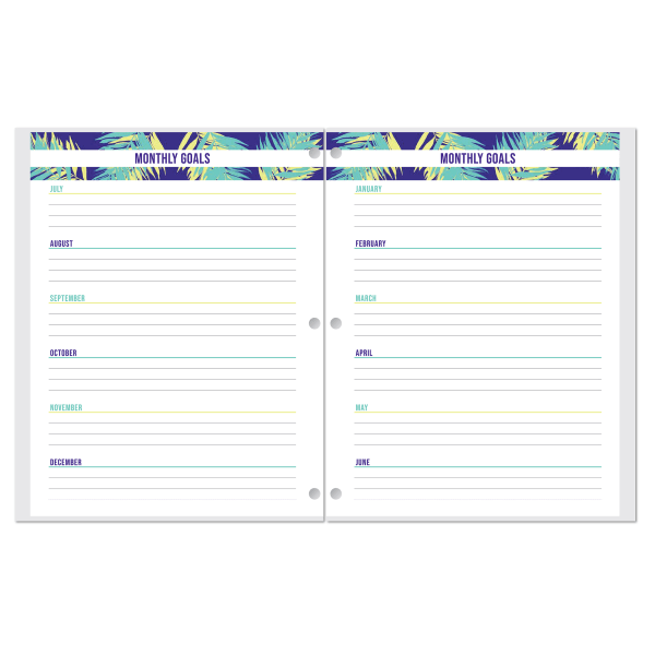 slide 2 of 3, Office Depot Brand Fashion Monthly Academic Planner, 8-1/4'' X 10-3/4'', Tropical Techtopia, July 2021 To June 2022, Dx200580-007, 1 ct