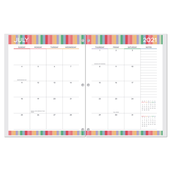 slide 3 of 3, Office Depot Brand Fashion Monthly Academic Planner, 8-1/4'' X 10-3/4'', Happy Hippie, July 2021 To June 2022, Dx200580-011, 1 ct