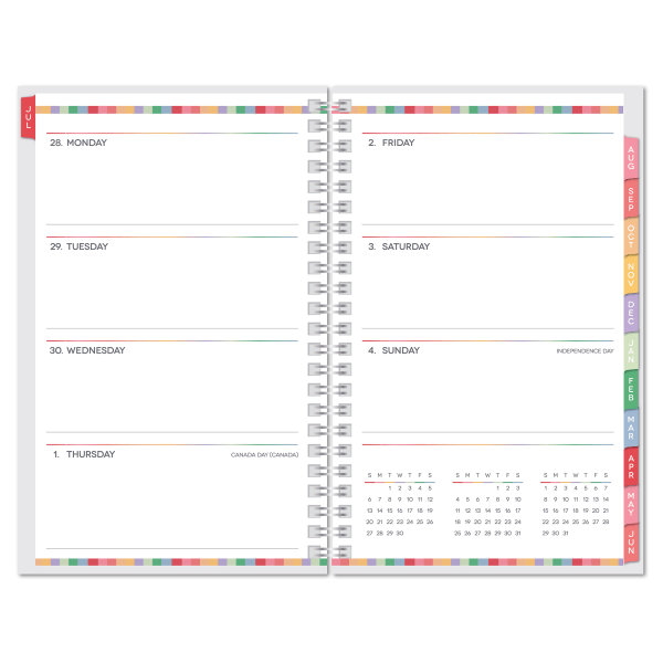 slide 3 of 3, Office Depot Brand Fashion Weekly/Monthly Academic Planner, 5'' X 8'', Happy Hippie, July 2021 To June 2022, Dx200580-010, 1 ct