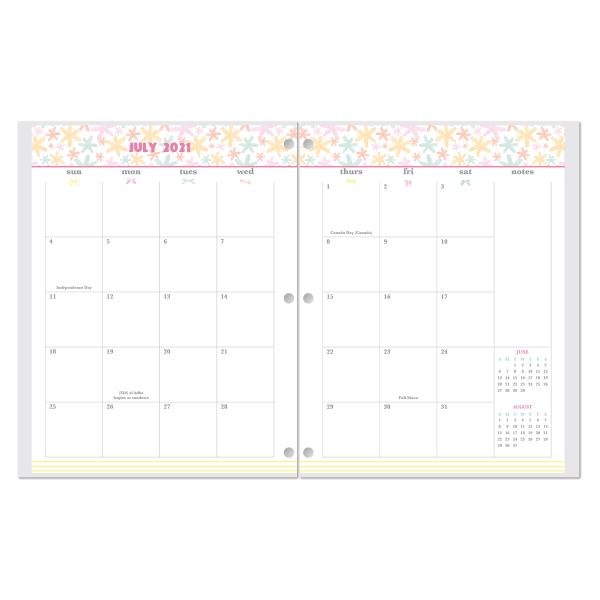 slide 2 of 3, Office Depot Brand Fashion Monthly Academic Planner, 8-1/4'' X 10-3/4'', Charlottes Bows, July 2021 To June 2022, Dx200565-012, 1 ct