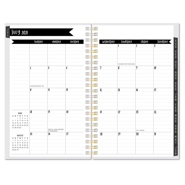 slide 3 of 3, Office Depot Brand Fashion Weekly/Monthly Academic Planner, 5'' X 8'', Alphabet, July 2021 To June 2022, Nw558Ppa, 1 ct