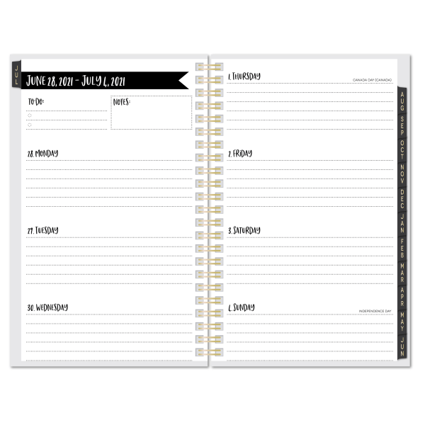 slide 2 of 3, Office Depot Brand Fashion Weekly/Monthly Academic Planner, 5'' X 8'', Alphabet, July 2021 To June 2022, Nw558Ppa, 1 ct