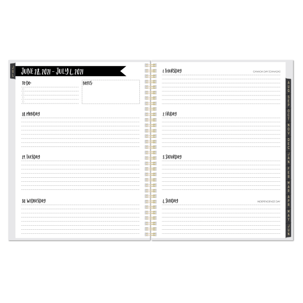 slide 3 of 3, Office Depot Brand Fashion Weekly/Monthly Academic Planner, 8-1/2'' X 11'', Alphabet, July 2021 To June 2022, Nw8511Ppa, 1 ct