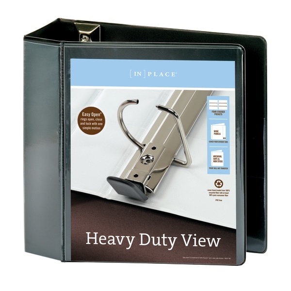 slide 2 of 5, Office Depot Brand Heavy-Duty View 3-Ring Binder, 5'' D-Rings, Black, 1 ct