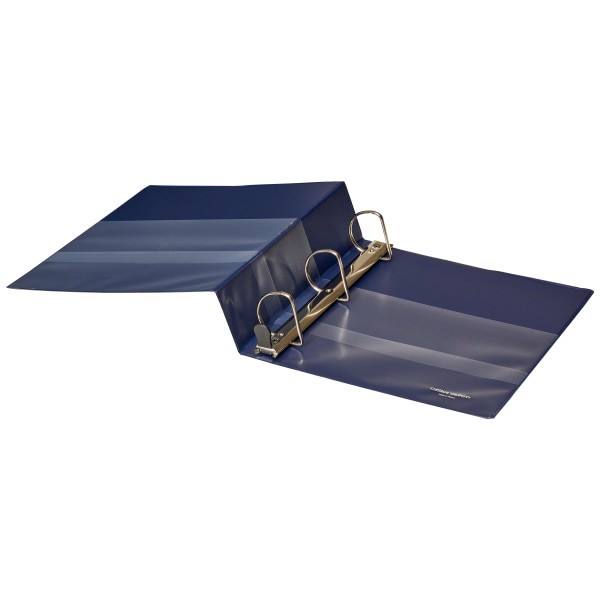 slide 8 of 8, Office Depot [In]Place Heavy-Duty View 3-Ring Binder, 2'' D-Rings, 100% Recycled, Navy, 2 in