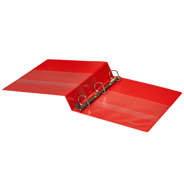 slide 5 of 8, Office Depot [In]Place Heavy-Duty View 3-Ring Binder, 1 1/2'' D-Rings, Red, 1 ct