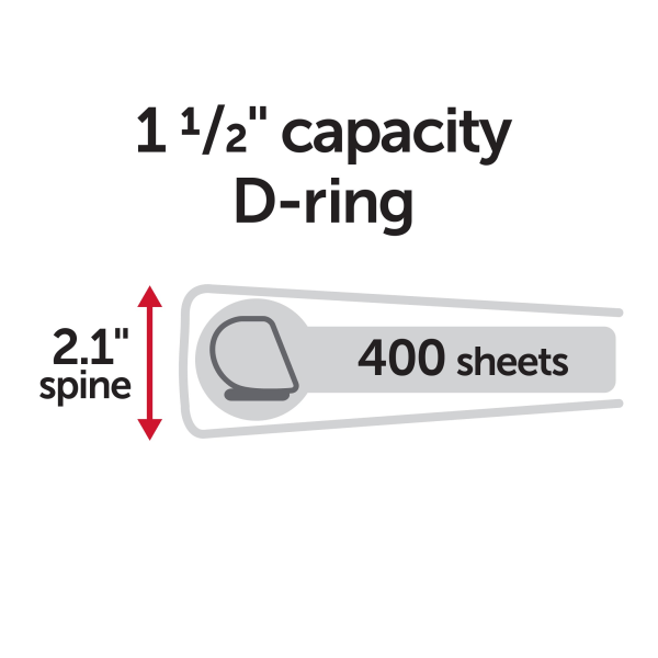slide 3 of 6, Office Depot [In]Place Heavy-Duty 3-Ring Binder, 1 1/2'' D-Rings, Navy, 1 ct
