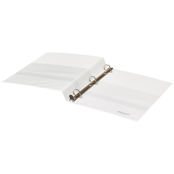 slide 8 of 8, Office Depot Brand Heavy-Duty View 3-Ring Binder, 1'' D-Rings, 100% Recycled, White, 1 in