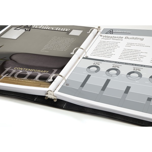 slide 3 of 3, Office Depot Brand Premium Leatherette 1'' Presentation View Binder, Black, 1 ct