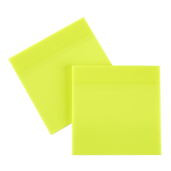 slide 2 of 3, Office Depot Brand Translucent Sticky Notes, With Storage Tray, 3" X 3", Yellow, 50 Notes Per Pad, Pack Of 12 Pads, 12 ct