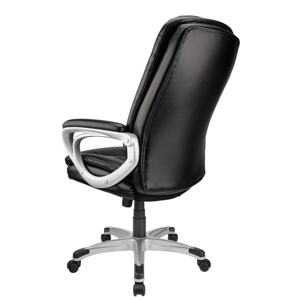 slide 4 of 6, Realspace Treswell Bonded Leather High-Back Executive Chair, Black/Silver, 1 ct