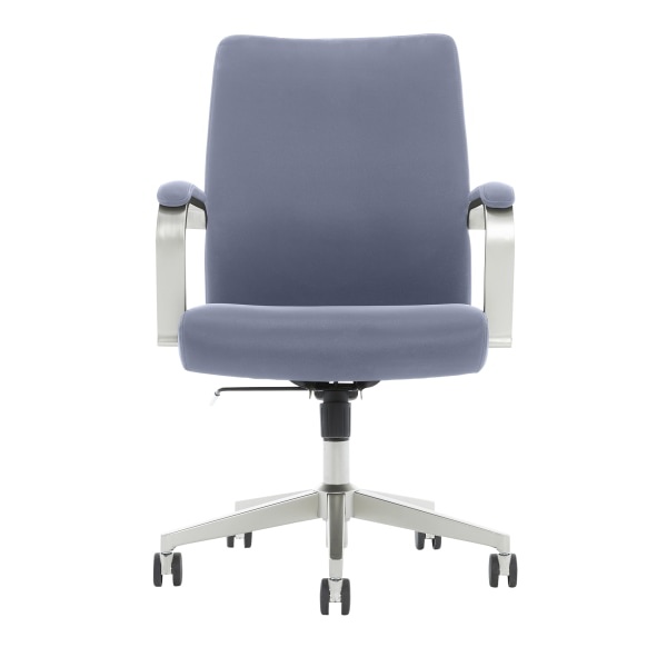 slide 8 of 10, Serta Sittrue Devara Bonded Leather Mid-Back Manager Chair, Light Blue, 1 ct