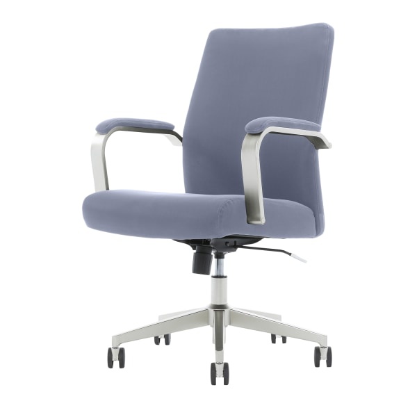 slide 7 of 10, Serta Sittrue Devara Bonded Leather Mid-Back Manager Chair, Light Blue, 1 ct